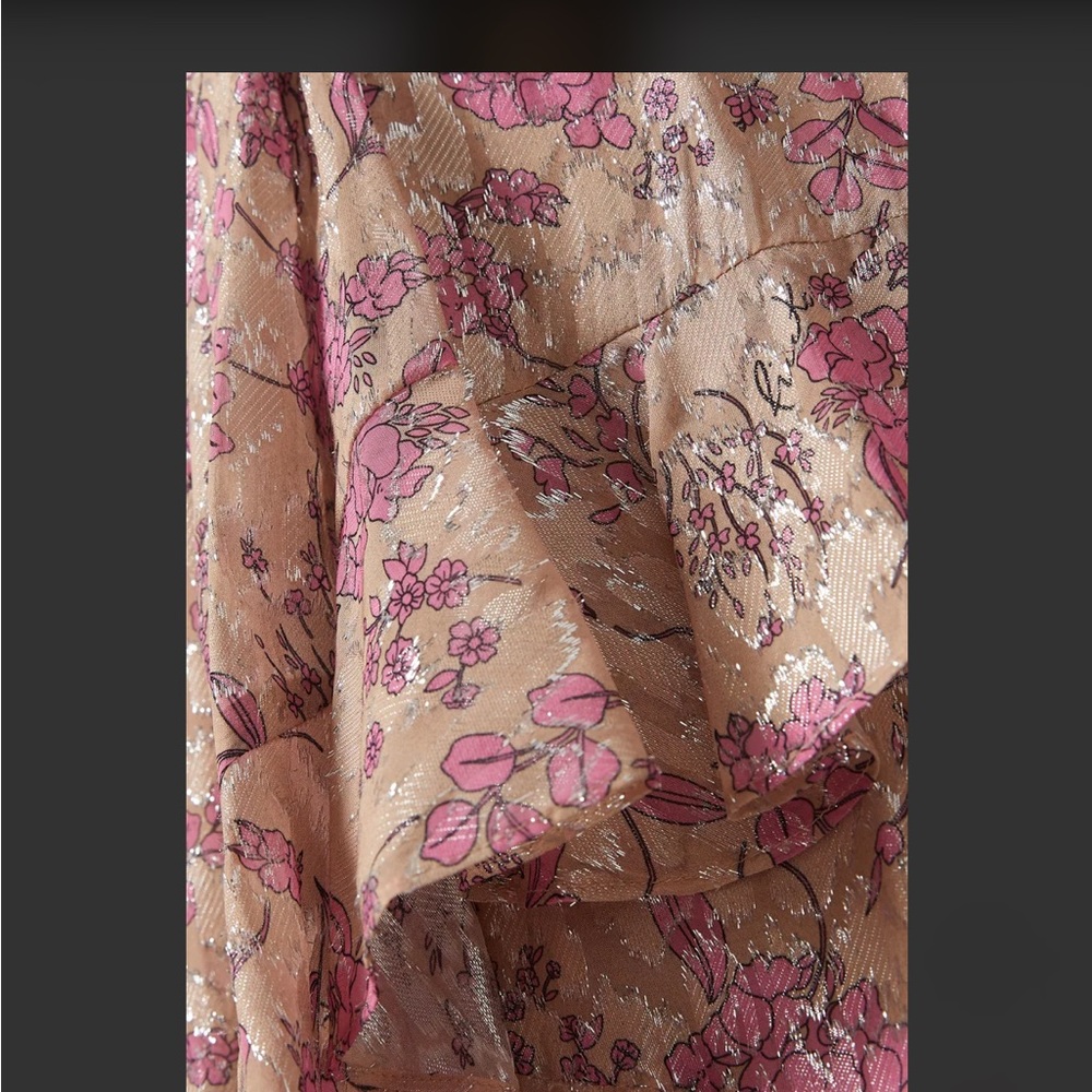 Pinko long sleeved floral wrap pink dress - Picture 8 of 8